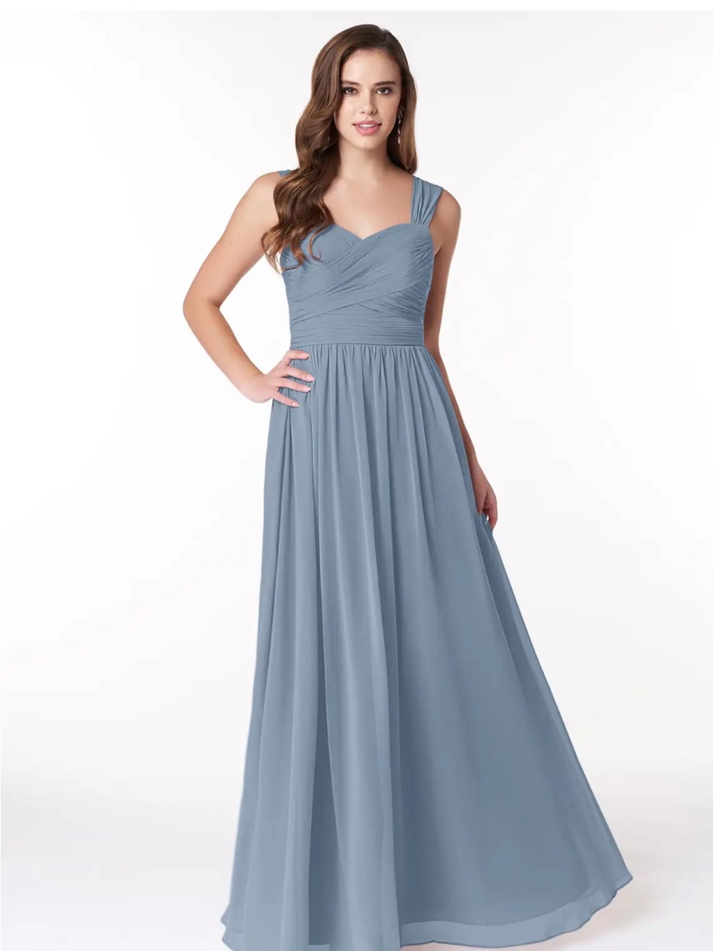 Azazie Dusty Blue Chiffon Maxi Dress